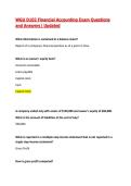 WGU D102 Financial Accounting Exam Questions&NewLine;and Answers&vert; 2026&sol;27 Updated