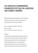HCV SPECIALIST COMPREHENSIVE&NewLine;EXAMINATION TEST 2026 FULL QUESTIONS&NewLine;AND CORRECT ANSWERS