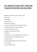 HCV SPECIALIST EXAM STUDY GUIDE 2026&NewLine;COMPLETE QUESTIONS AND SOLUTIONS&NewLine;
