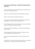 Drug Awareness and Abuse Quiz &ndash; Study Guide&comma; Practice Questions & Review Test