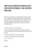 NRNP 6540 ADVANCED PHARMACOLOGY &NewLine;APPLICATION IN PRIMARY CARE QUESTION &NewLine;BANK 2026