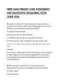 NRNP 6540 PRIMARY CARE ASSESSMENT &NewLine;AND DIAGNOSTIC REASONING STUDY &NewLine;GUIDE 2026 