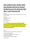 GIAC Certified Incident Handler &lpar;GCIH&rpar; &NewLine;Exam Questions And Correct Answers &NewLine;&lpar;Verified Answers&rpar; Plus Rationales 2026 &NewLine;Q&A &vert; Instant Download Pdf 