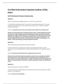 Certified Information Systems Auditor &lpar;CISA&rpar;&NewLine;Exam