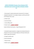 IAEM CEM&sol;AEM Practice Exam Newest 2026 &NewLine;Questions and Correct Answers Already Graded &NewLine;A&plus; 