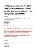 GIAC Certified Incident Handler &lpar;GCIH&rpar; &NewLine;Exam Questions And Correct Answers &NewLine;&lpar;Verified Answers&rpar; Plus Rationales 2026 &NewLine;Q&A &vert; Instant Download Pdf 