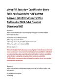 CompTIA Security&plus; Certification Exam &NewLine;&lpar;SY0-701&rpar; Questions And Correct &NewLine;Answers &lpar;Verified Answers&rpar; Plus &NewLine;Rationales 2026 Q&A &vert; Instant &NewLine;Download Pdf 