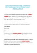 Texas State Portion Real Estate Exam Newest &NewLine;2026 Questions and Correct Detailed Answers &NewLine;Already Graded A&plus; 