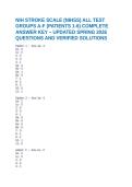NIH STROKE SCALE &lpar;NIHSS&rpar; ALL TEST GROUPS A-F &lpar;PATIENTS 1-6&rpar; COMPLETE ANSWER KEY &ndash; UPDATED SPRING 2026 QUESTIONS AND VERIFIED SOLUTIONS