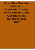 OpenStax Calculus Volume 1 Instructor Answer and Solution Guide Questions and Solutions Calculus Exam Review Test Bank with Solution 2026&sol; 2027