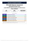 WGU D236 Objective Assessment Pathophysiology Exam Actual Exam 2026&sol;2027 &ndash; Complete Exam-Style Questions &vert; Detailed Rationales &ndash; Pass Guaranteed &ndash; A&plus; Graded&NewLine;&NewLine;