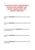 D333 STUDY GUIDE- CYBERSECURITY&comma;&NewLine;INTELLECTUAL PROPERTY&comma; AND&NewLine;DIGITAL TECHNOLOGIES- KEY&NewLine;CONCEPTS AND LAWS