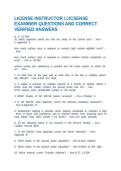 LICENSE INSTRUCTOR &sol; LICSENSE EXAMINER QUESTIONS AND CORRECT VERIFIED ANSWERS