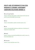 HEALTH AND LIFE INSURANCE EXAM 2026&NewLine;INSURANCE LICENSING ASSESSMENT&NewLine;QUESTIONS SOLUTIONS GRADED A&plus;