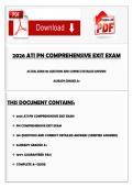 2026 ATI PN COMPREHENSIVE EXIT EXAM &NewLine; &NewLine; &NewLine;ACTUAL EXAM 180 QUESTIONS AND CORRECT DETAILED ANSWERS &NewLine; &NewLine;ALREADY GRADED A&plus; 
