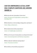 OAR FOR JURISPRUDENCE ACTUAL SCRIPT &NewLine;2026 COMPLETE QUESTIONS AND ANSWERS &NewLine;GRADED A&plus;