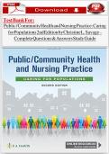 Test Bank for Public &sol; Community Health and Nursing Practice&colon; Caring for Populations &lpar;2nd Edition&rpar; by Christine L&period; Savage &ndash; Complete Chapter Questions & Answers Study Guide