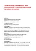 OPHTHALMIC SCRIBE CERTIFICATION OSC EXAM QUESTIONS COMPLETE AND 100&percnt; VERIFIED ANSWERS AND DETAILED EXPLANATIONS