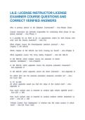 LILE&colon; LICENSE INSTRUCTOR LICENSE EXAMINER COURSE QUESTIONS AND CORRECT VERIFIED ANSWERS