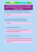 Chamberlain NR 325 Exam 2&comma; NR 325 &NewLine;Exam &num;2 Questions and Correct Answers &vert; &NewLine;Latest Update