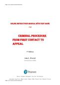 Solutions Manual for Criminal Procedure&colon; From First Contact to Appeal&comma; 7th Edition &ndash; John L&period; Worrall &lpar;All Chapters&comma; Verified&comma; A&plus; Grade&rpar;