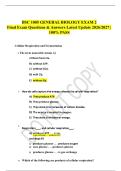 BSC 1005 GENERAL BIOLOGY EXAM 2&NewLine;Final Exam Questions & Answers Latest Update 2026&sol;2027 &vert;&NewLine;100&percnt; PASS&NewLine;