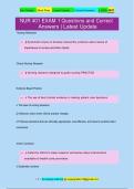 NUR 401 EXAM 1 Questions and Correct Answers Latest Update