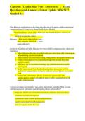 Capstone Leadership Post Assessment &vert; Actual&NewLine;Questions and Answers &vert; Latest Update 2026&sol;2027 &vert;&NewLine;Graded A&plus;&period; 