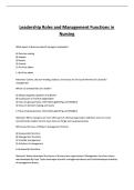 Leadership Roles and Management Functions in Nursing &vert;&vert; Questions with Correct Answers
