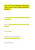 CALT ALTA Exam Questions and Answers&NewLine;&vert; 100&percnt; Passed &vert; Latest Updated 2026&sol;2027 &vert;&NewLine;Graded A&plus;&period;