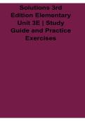 Solutions 3rd Edition Elementary Unit 3E Study Guide and Practice Exercises Latest 2026&sol; 2027 English Language Learning Exam Review Test Bank with Solution