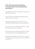 WGU D413 Telecomm and Wireless Communications Exam with Questions and Answers