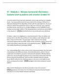 S7 - Module 1 - Mission Command Information&NewLine;Systems Exam questions and answers Graded A&plus;