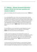 S7 - Module 1 - Mission Command Information&NewLine;Systems &lpar;MCIS&rpar; Post Test Exam questions and&NewLine;answers Graded A&plus;