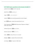 SAT Math Exam questions and answers Graded A&plus;
