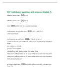 SAT math Exam questions and answers Graded A&plus;