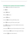 SAT MATH Exam questions and answers Graded A