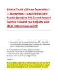 Yakima Electrical License Examination &NewLine;&mdash; Journeyman &mdash; Code PortionExam &NewLine;Practice Questions And Correct Answers &NewLine;&lpar;Verified Answers&rpar; Plus Rationale 2026 &NewLine;Q&A&vert; Instant Download Pdf 
