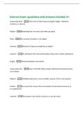 Science Exam questions and answers Graded A&plus;