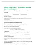Science Unit 1&comma; Lesson 1 "What is Exam questions&NewLine;and answers Graded A&plus;