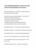 Texas Mold Remediation Contractor State Latest Exam Questions and Answers