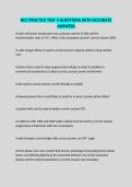 NCC PRACTICE TEST 5 QUESTIONS WITH ACCURATE ANSWERS