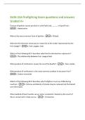 Skills USA firefighting Exam questions and answers&NewLine;Graded A&plus;&NewLine;Process of ignition causes pyrolysis in solid fuels and &lowbar;&lowbar;&lowbar;&lowbar;&lowbar;&lowbar; in liquid fuels&period; -&NewLine;C&period; Vaporization&NewLine;What is the most common form of ignition -A&period; Piloted&NewLine;What are the elements necessary to cre