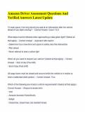 Amazon Driver Assessment Questions And Verified Answers Latest Update