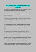 NCC EXAM PRACTICE QUESTIONS WITH ACCURATE ANSWERS