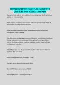 SCHOOL NURSE CERT&period; EXAM FLASH CARDS SET 2 QUESTIONS WITH ACCURATE ANSWERS