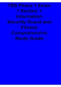 TBS Phase 1 Exam 1 Section 1 Information Security Guard and Fitness Comprehensive Study Guide Latest 2026&sol; 2027 Security Training Exam Review Test Bank with Solution