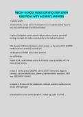 NBCSN - SCHOOL NURSE CERTIFICATION EXAM QUESTIONS WITH ACCURATE ANSWERS