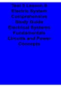 Test 5 Lesson 9 Electric System Comprehensive Study Guide Electrical Systems Fundamentals Circuits and Concepts Latest 2026&sol; 2027 Electrical Engineering Exam Review Test Bank with Solution