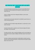 NCC PRACTICE TEST 9 QUESTIONS WITH ACCURATE ANSWERS